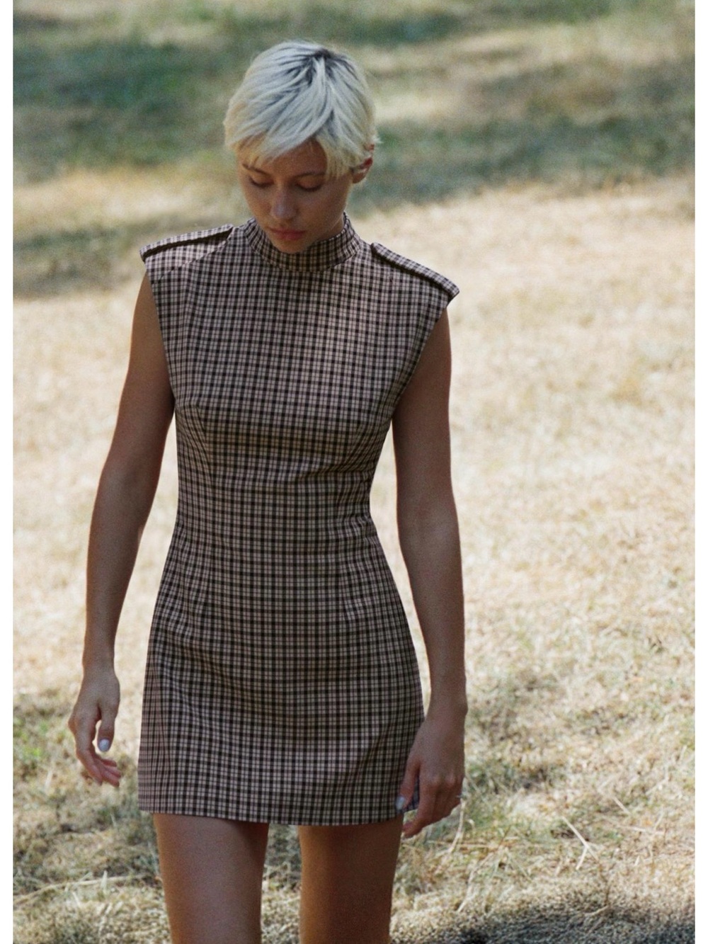 PLAID SHORT JUMPSUIT WITH LOOPS